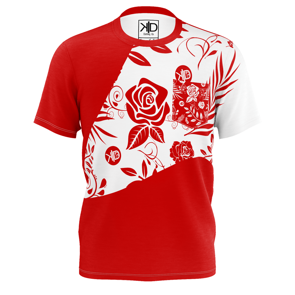 white and red t shirt mens
