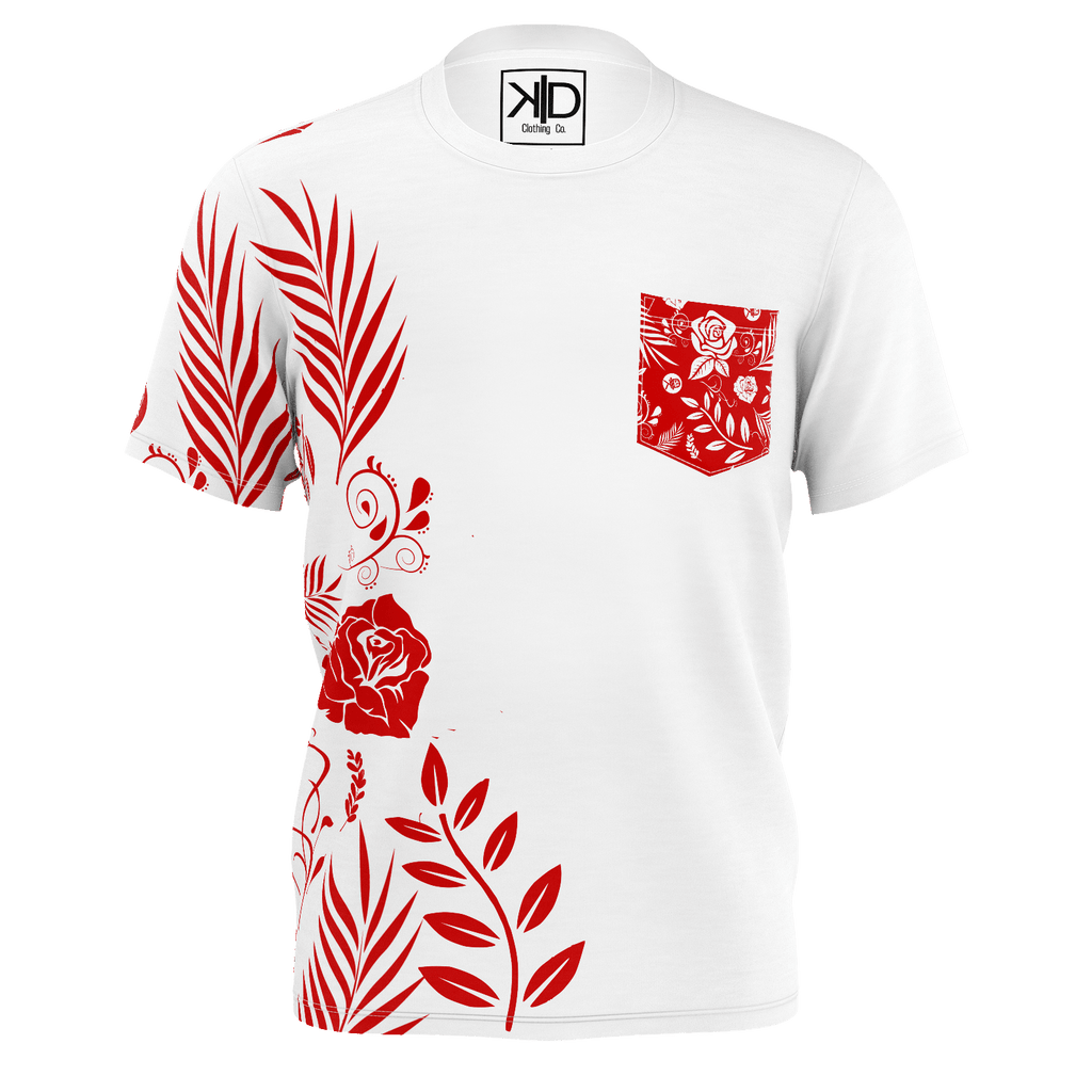 red floral t shirt