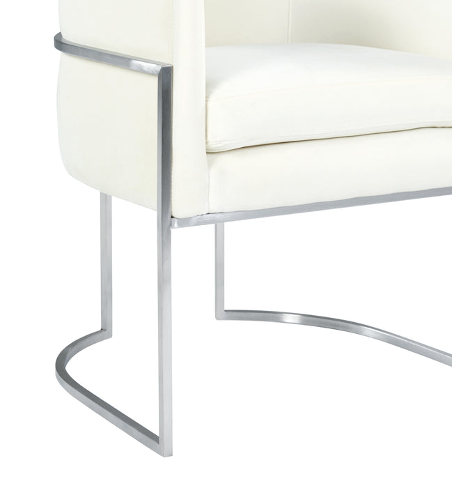 giselle cream velvet dining chair