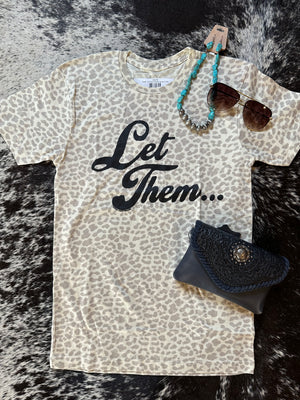 'Let Them' Natural Leopard T-shirt - Barn Babe Boutique, LLC - Ames, OK