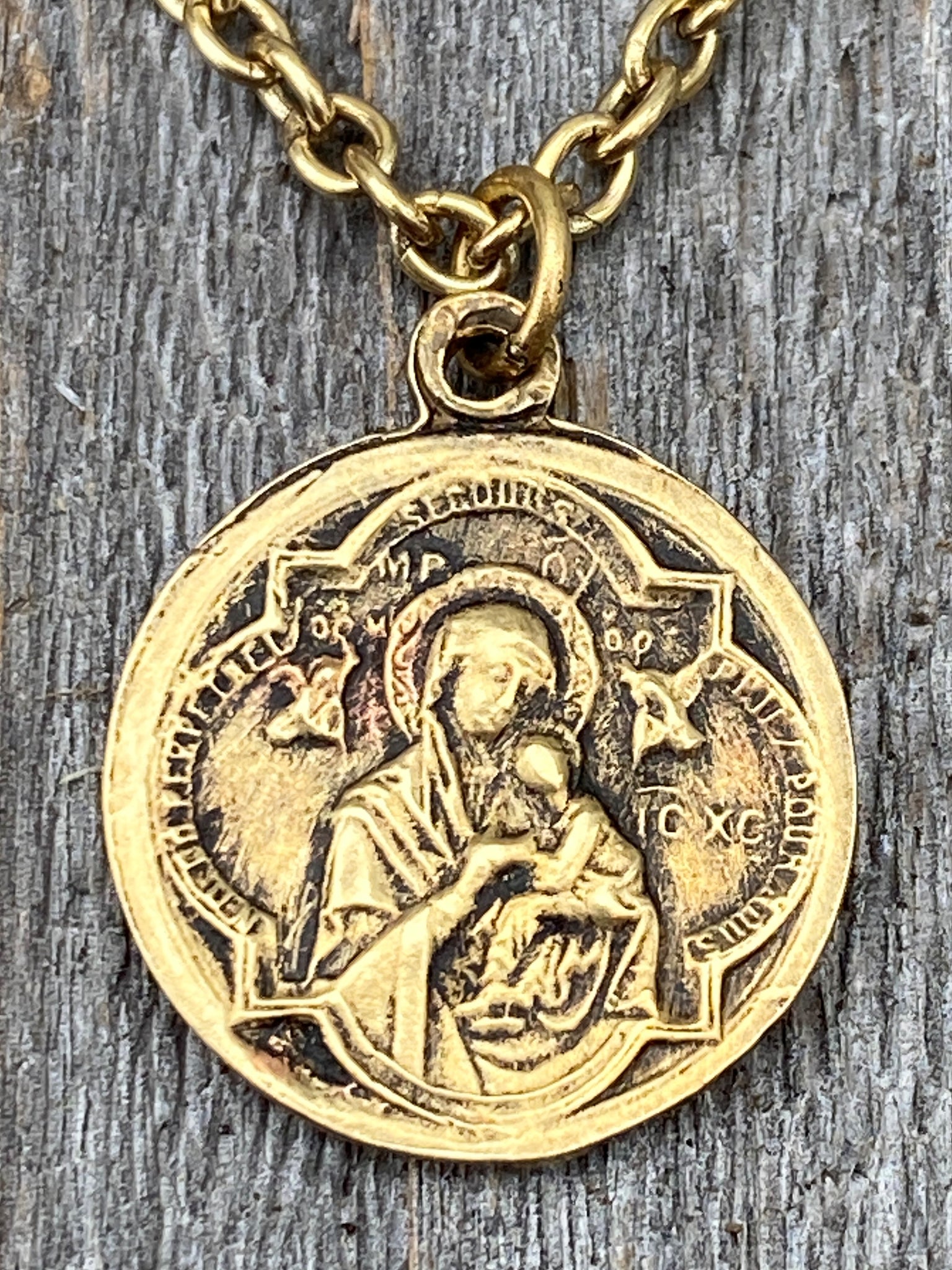 Pendants Necklace Gold St Gerard Majella Medal Patron Saint of