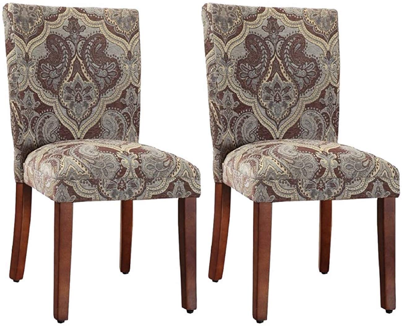 Blue and Brown Set of 2 Accent Chair