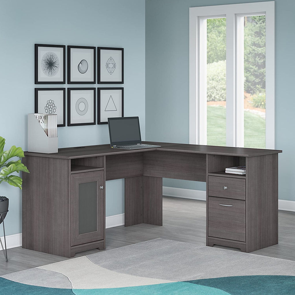 Cabot L Shaped Computer Desk, Heather Gray