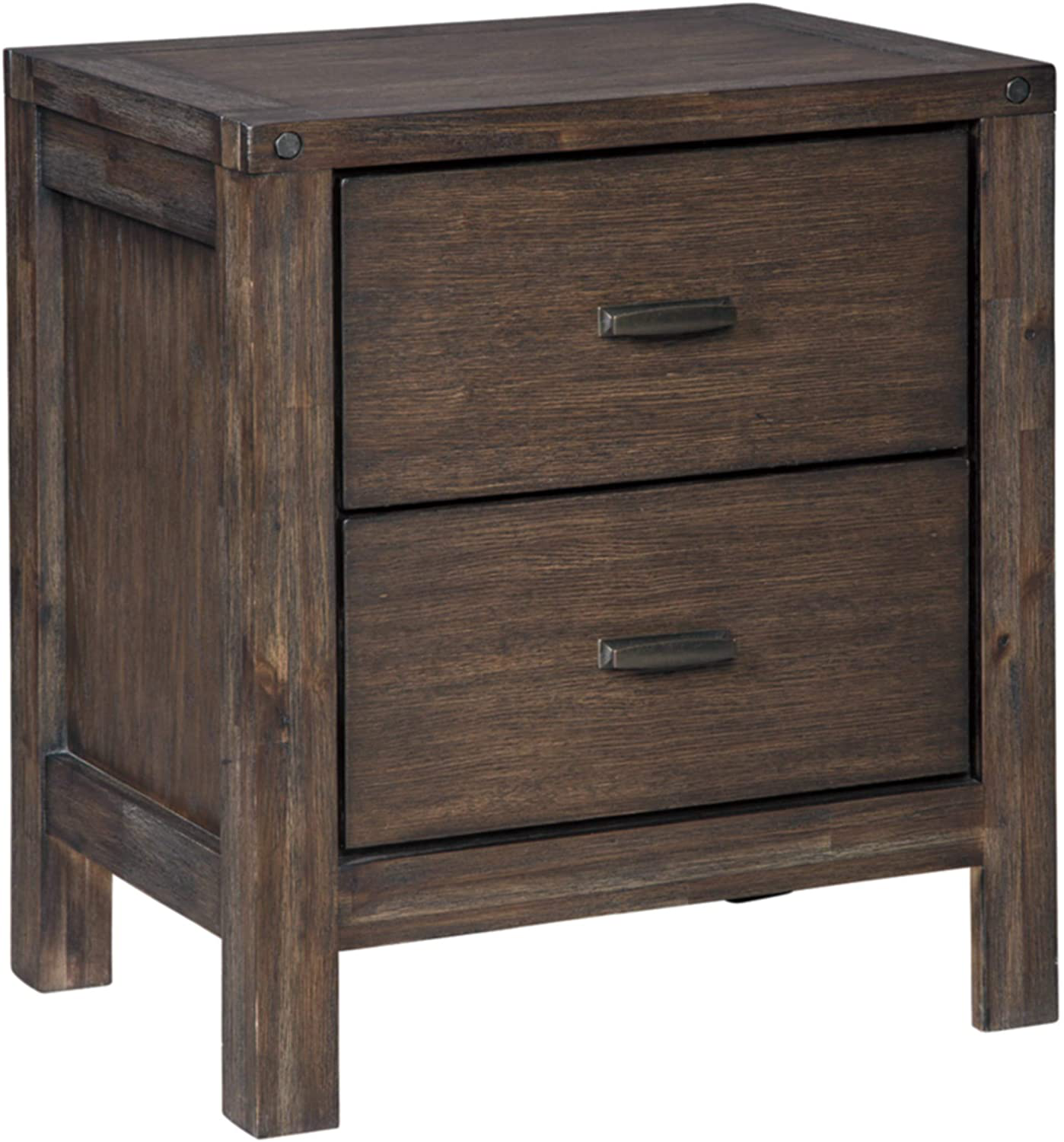 Dellbeck Two Drawer Night Stand, Dark Brown