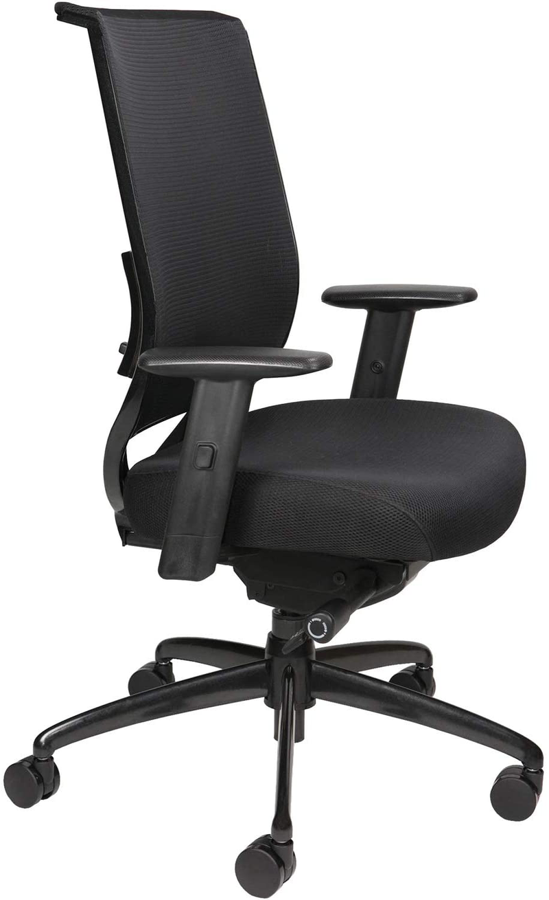 Oak Hollow Furniture Reina Series Office Chair Ergonomic Executive Computer Chair with Breathable Fabric Seat Cushion and Mesh Back, Adjustable and Comfortable, Lumbar Support, Swivel and Tilt