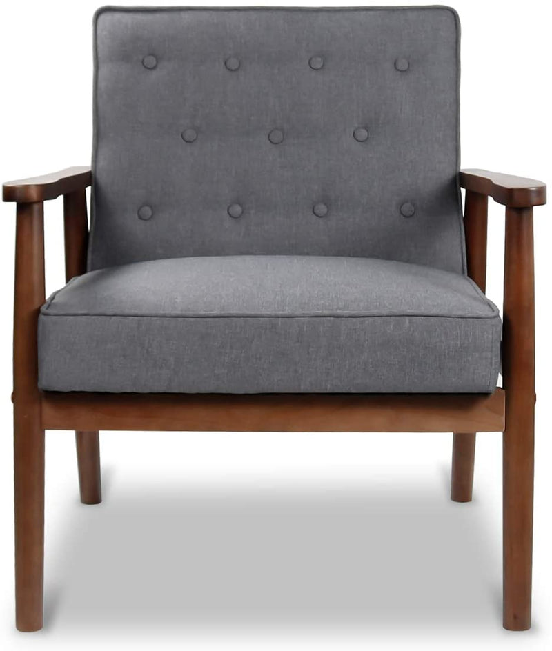 Enjoy fast, free nationwide shipping!  Owned by a husband and wife team of high-school music teachers, HawkinsWoodshop.com is your one stop shop for quality USA handmade industrial, modern, mid-century, and rustic furniture as well as imported furniture.  Get our Grey Fabric Modern Accent Chair Wooden Arm on sale now!