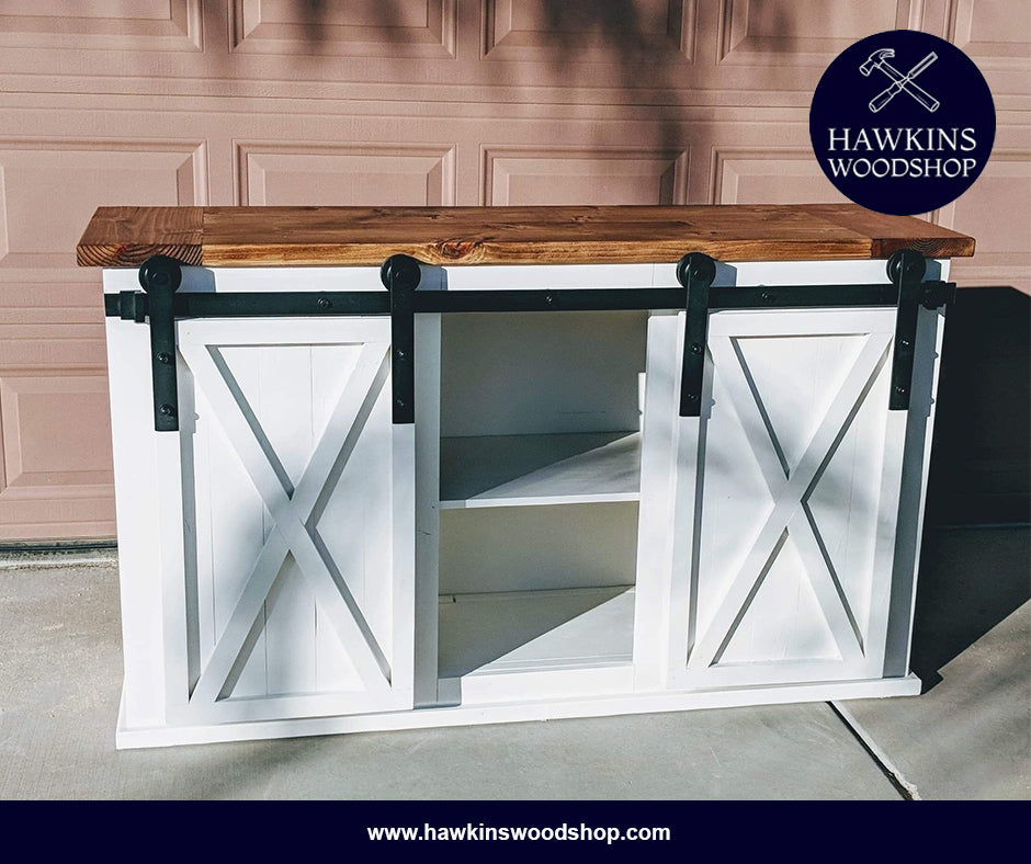 Sliding Barn Door Console Choose Your Own Length X 18 W X 37 H