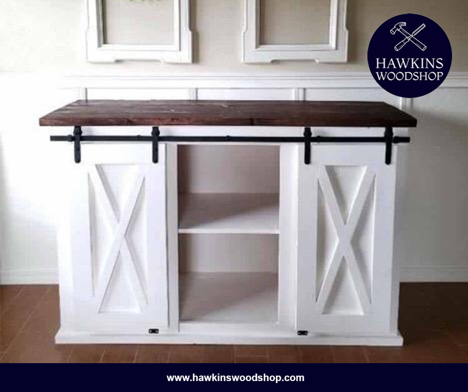 Sliding Barn Door Console Choose Your Own Length X 18 W X 37 H