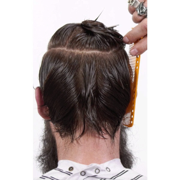 sectioning hair for a razor haircut