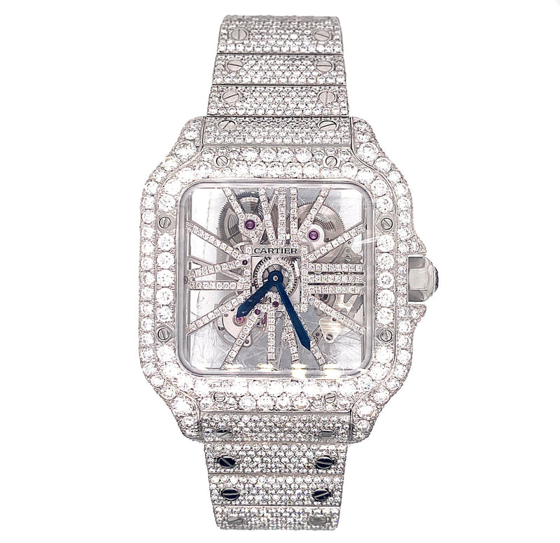 BUST DOWN CARTIER SANTOS SKELETON WATCH – Nelly's and Co