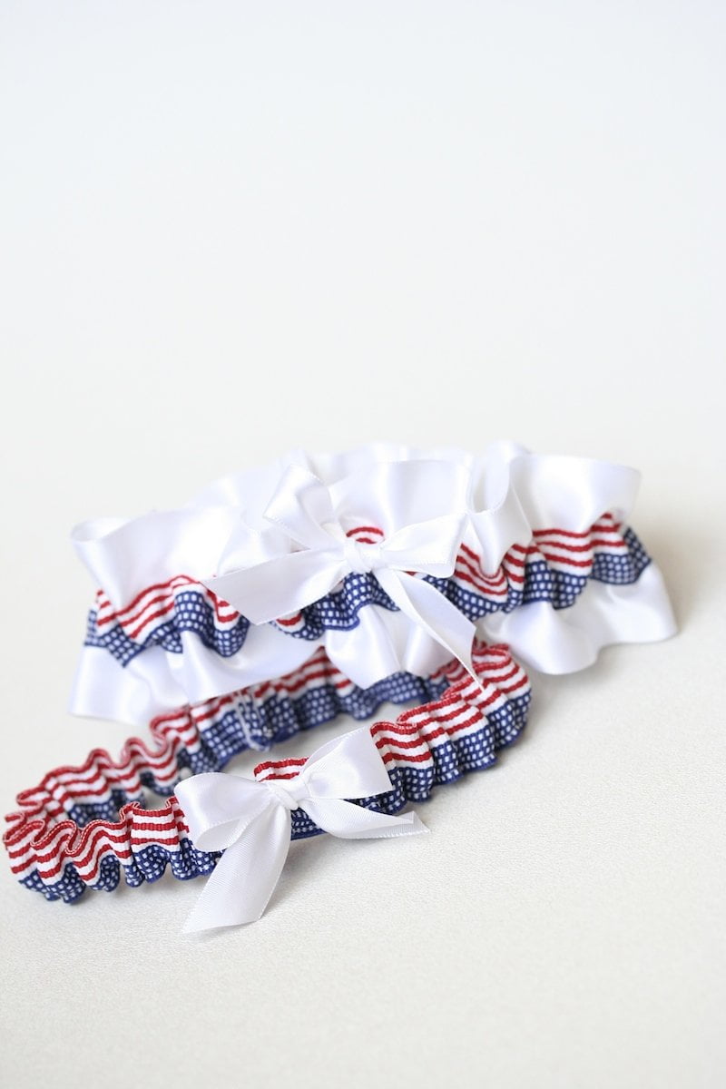 American Flag Garter Set Wedding Garters Bridal Garters Wedding