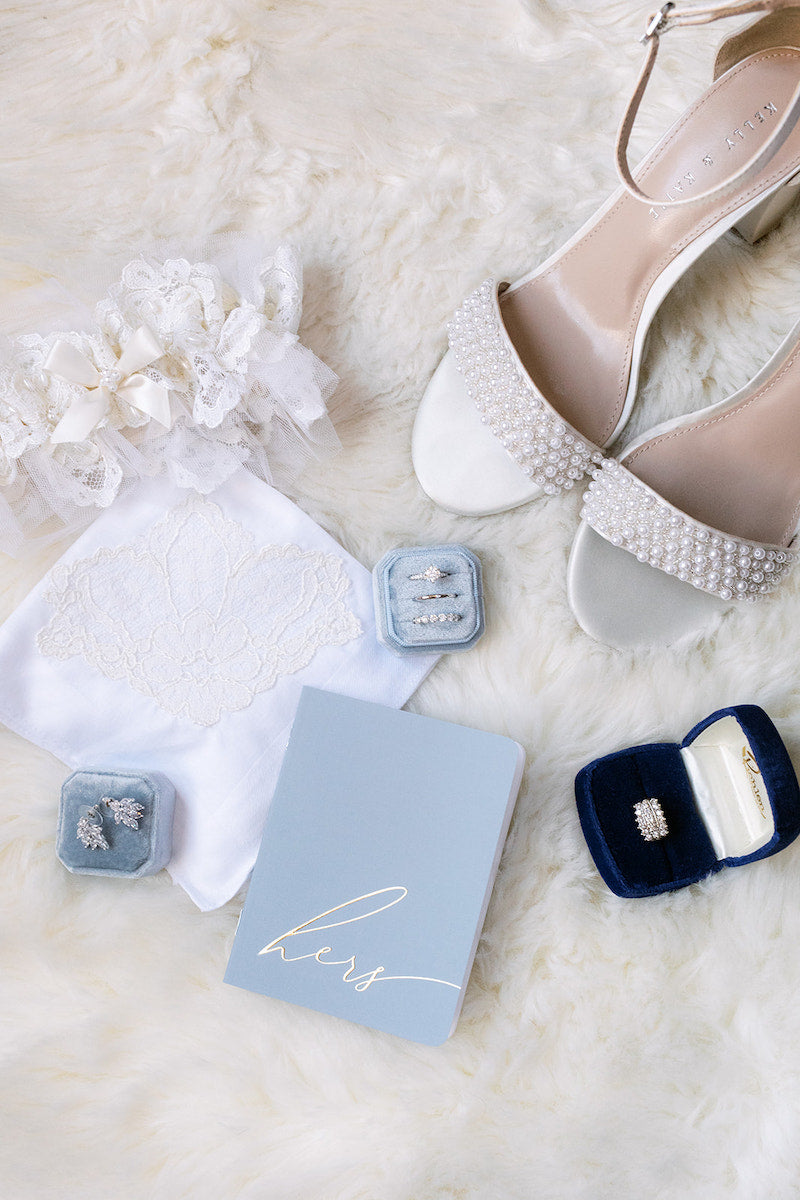 Chic Boho Wedding Garter and Bridal Accessories Flat Lay