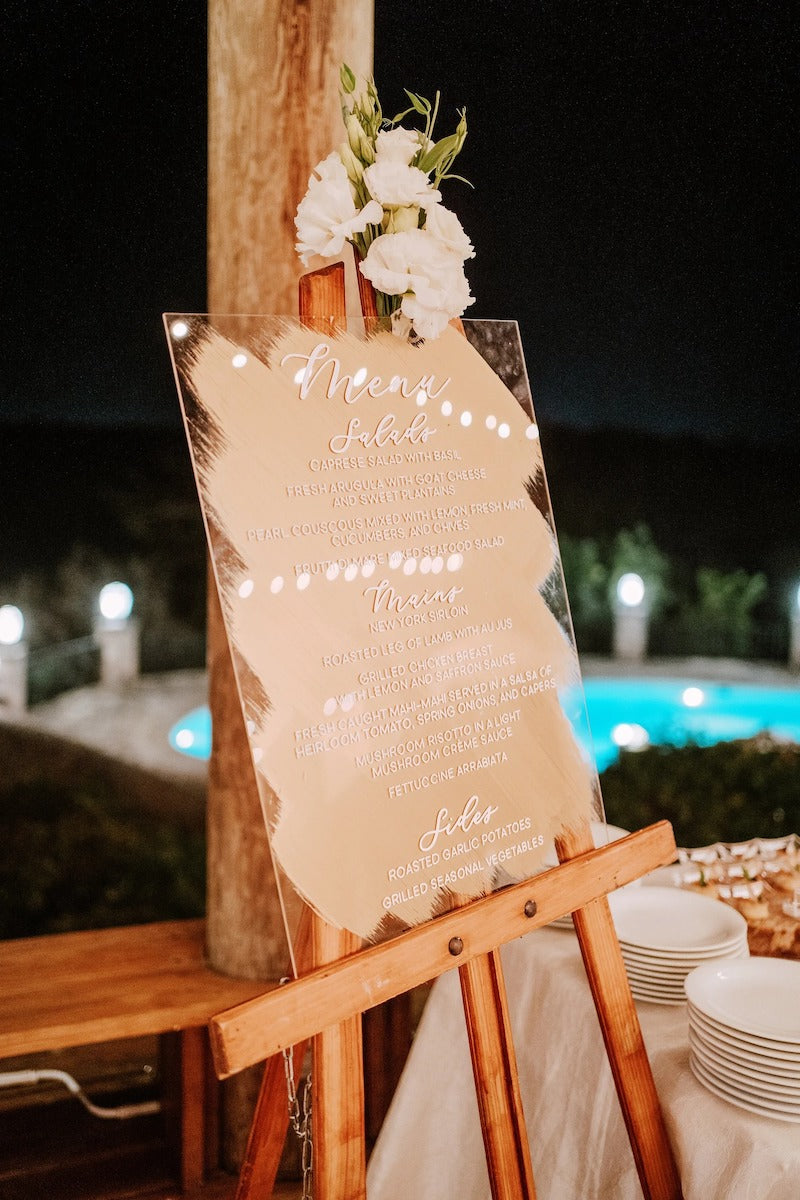 Acrylic Dinner Menu Sign