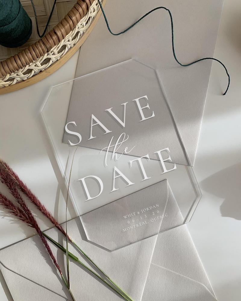 Acrylic Save the Date for Wedding