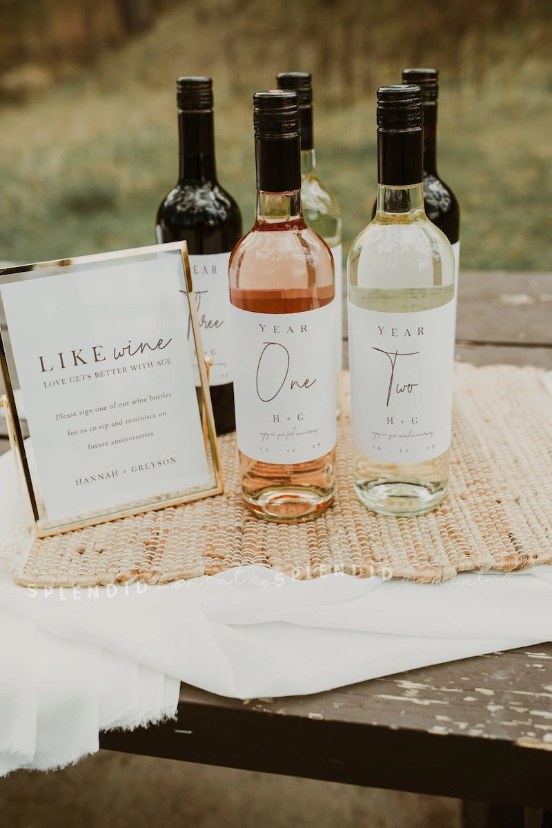 Anniversary Wine Bottle Labels Wedding Guest Book