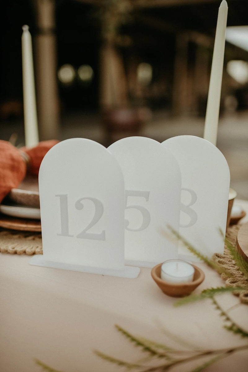 Arch Acrylic Table Number Signs