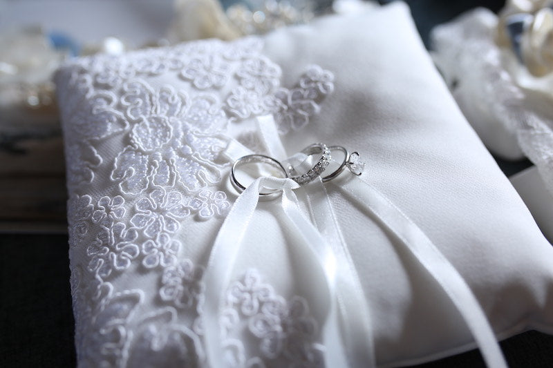 Backyard Wedding Lace Ring Bearer Pillow