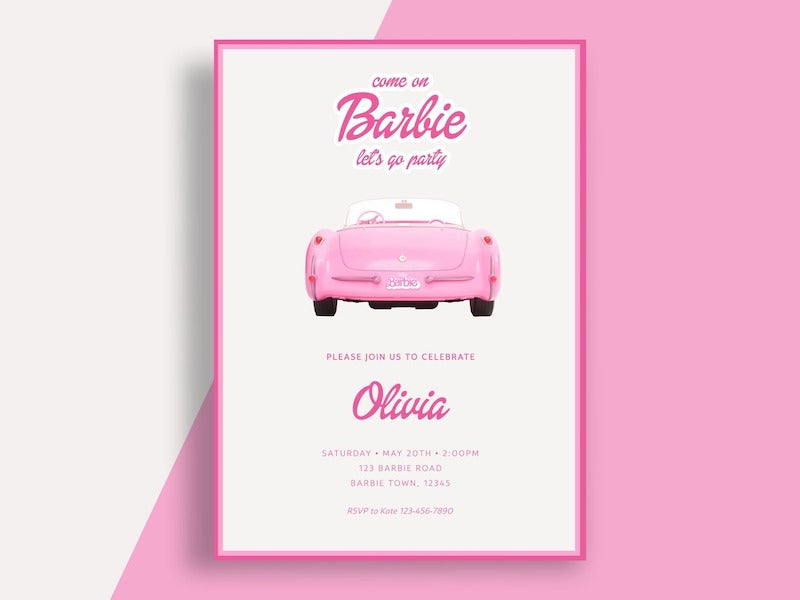 Barbie Bridal Shower Invitation