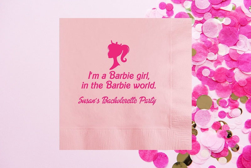 Barbie Girl Bachelorette Party Napkins