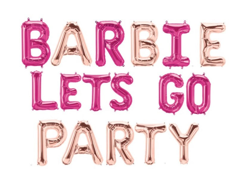 Barbie Lets Go Party Letter Balloons