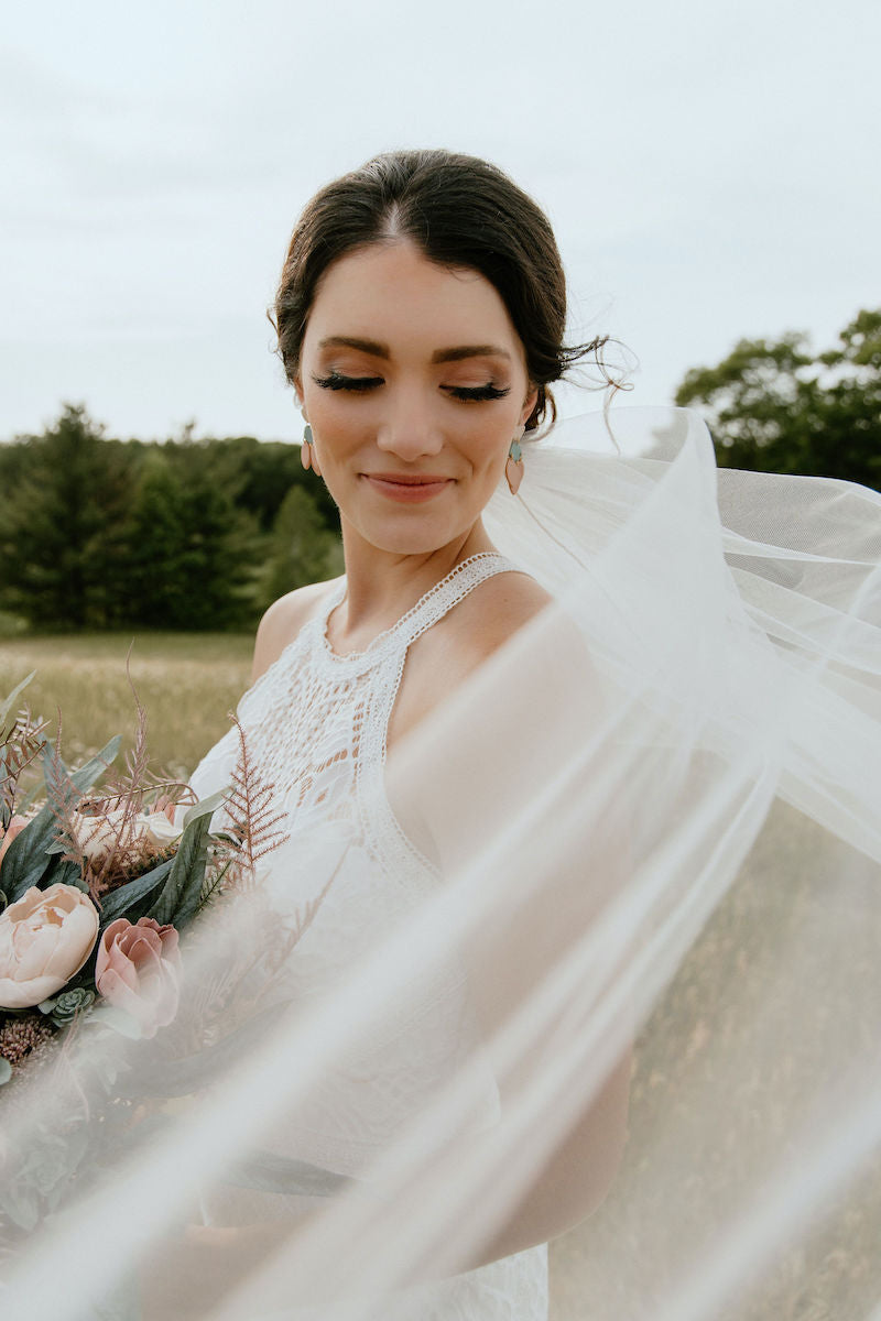 Beautiful Bride with Tulle Veil