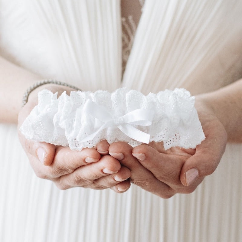 White Lace Bridal Garter
