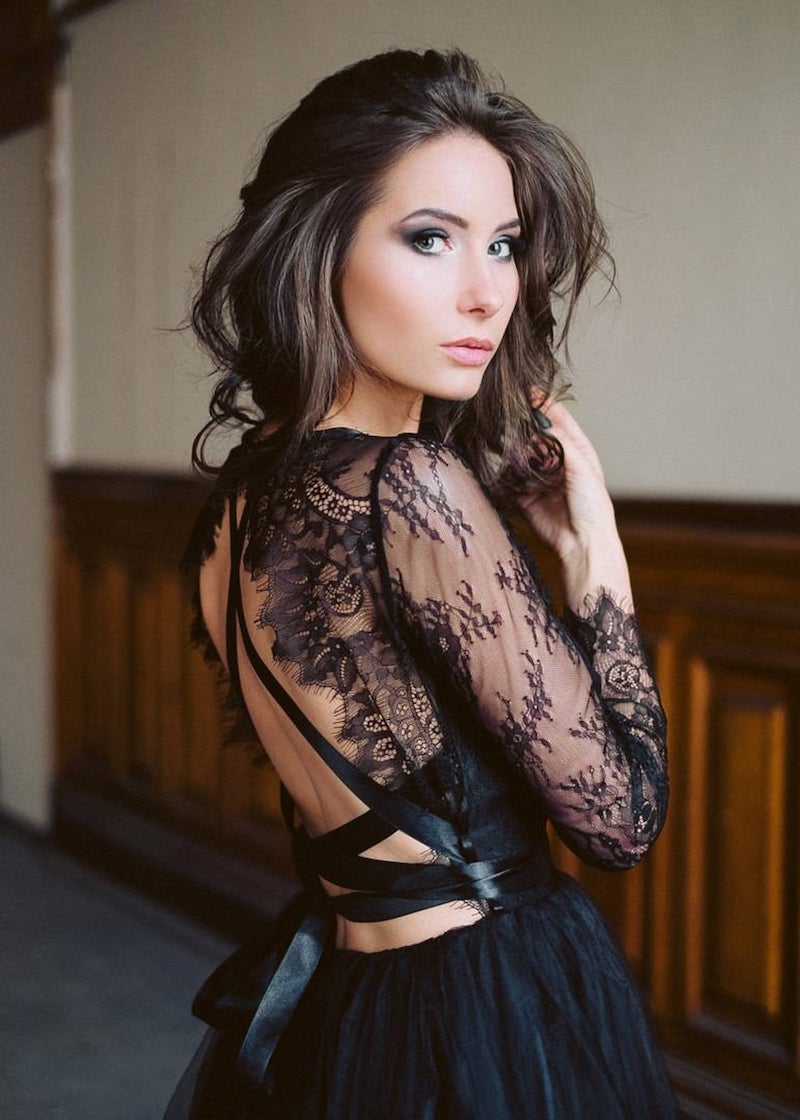 Black Lace Wedding Dress