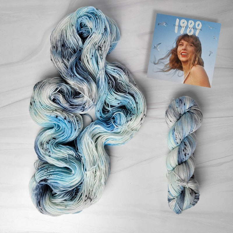 Blue Mix Hand Dyed Yarn inspired by Taylor Swift