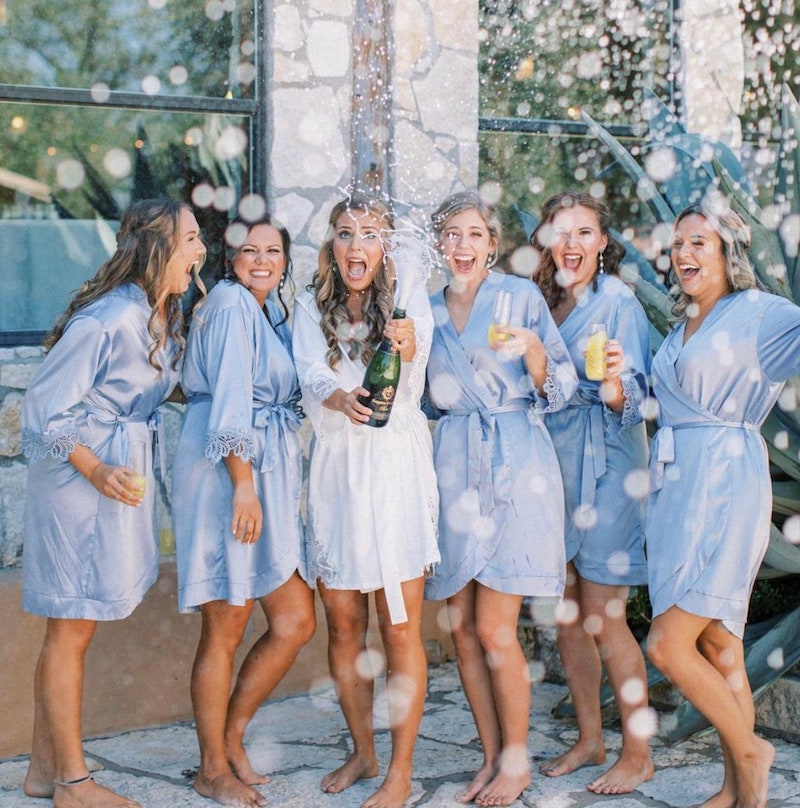 Blue Silk Bridesmaid Robes