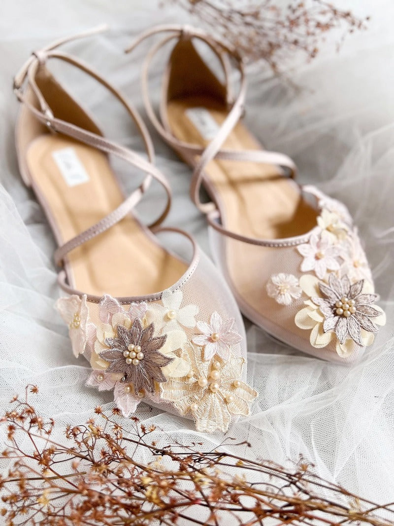 Blush Flower Bridal Flats