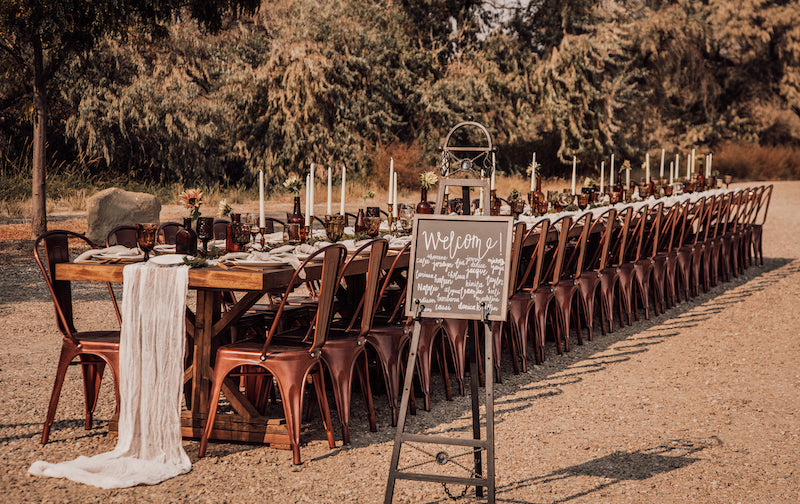 Boho Outdoor Wedding with Long Wedding Table