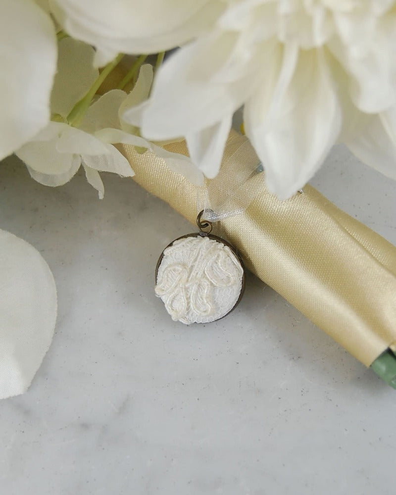 Bridal Bouquet Charm Made From Mom's Wedding Dress