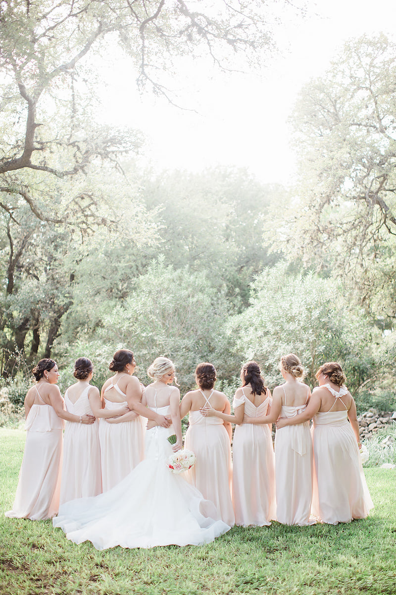 unique bridesmaid portrait - blush wedding in October in Texas