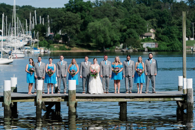 Bridal Party on Pier