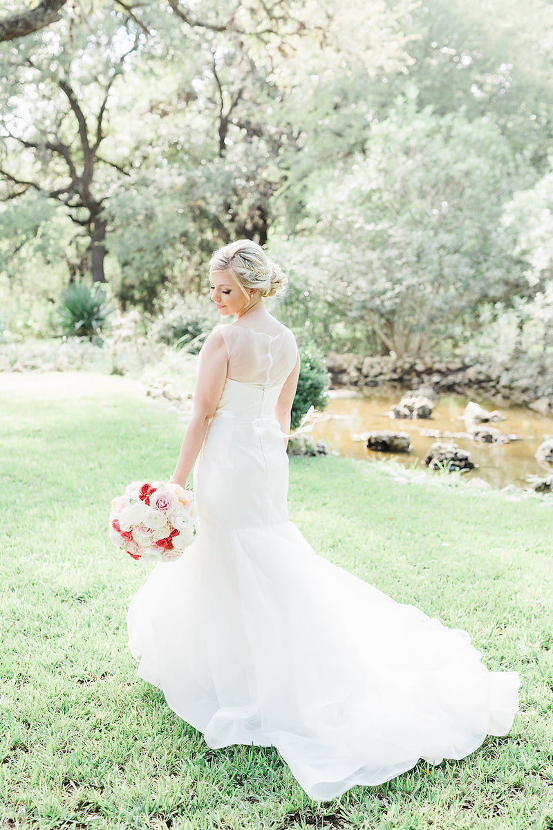 bridal portrait - blush wedding in October in Texas