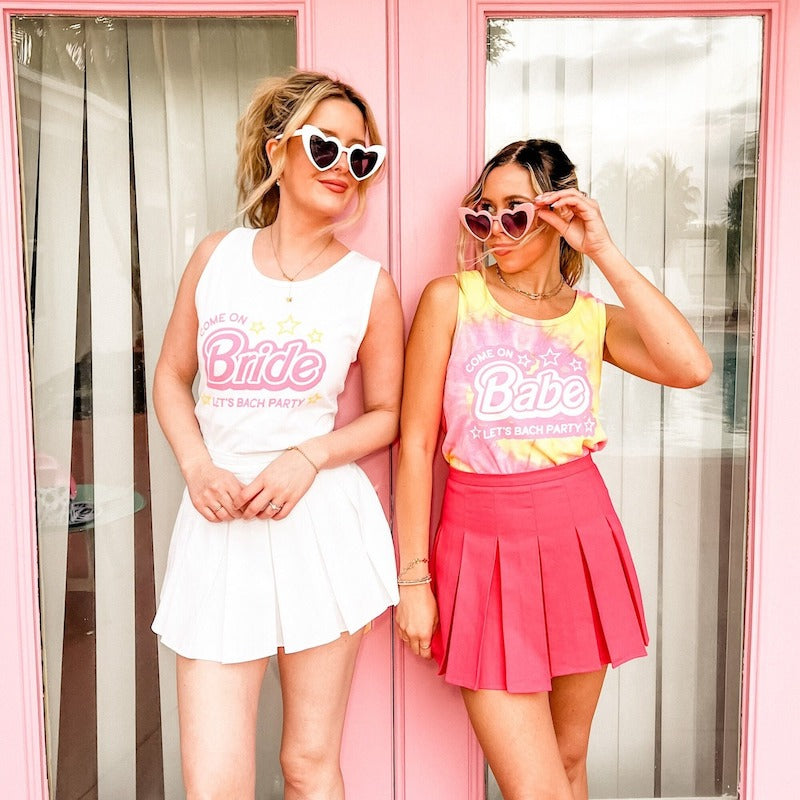 Bride and Bridesmaid Barbie Themed Bachelorette Party Tanks