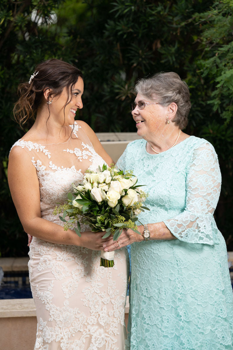Bride and Grandmother At Home Wedding