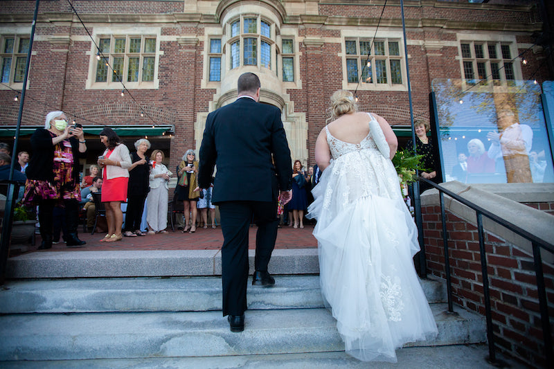 Bride and Groom Enter Cocktail Hour