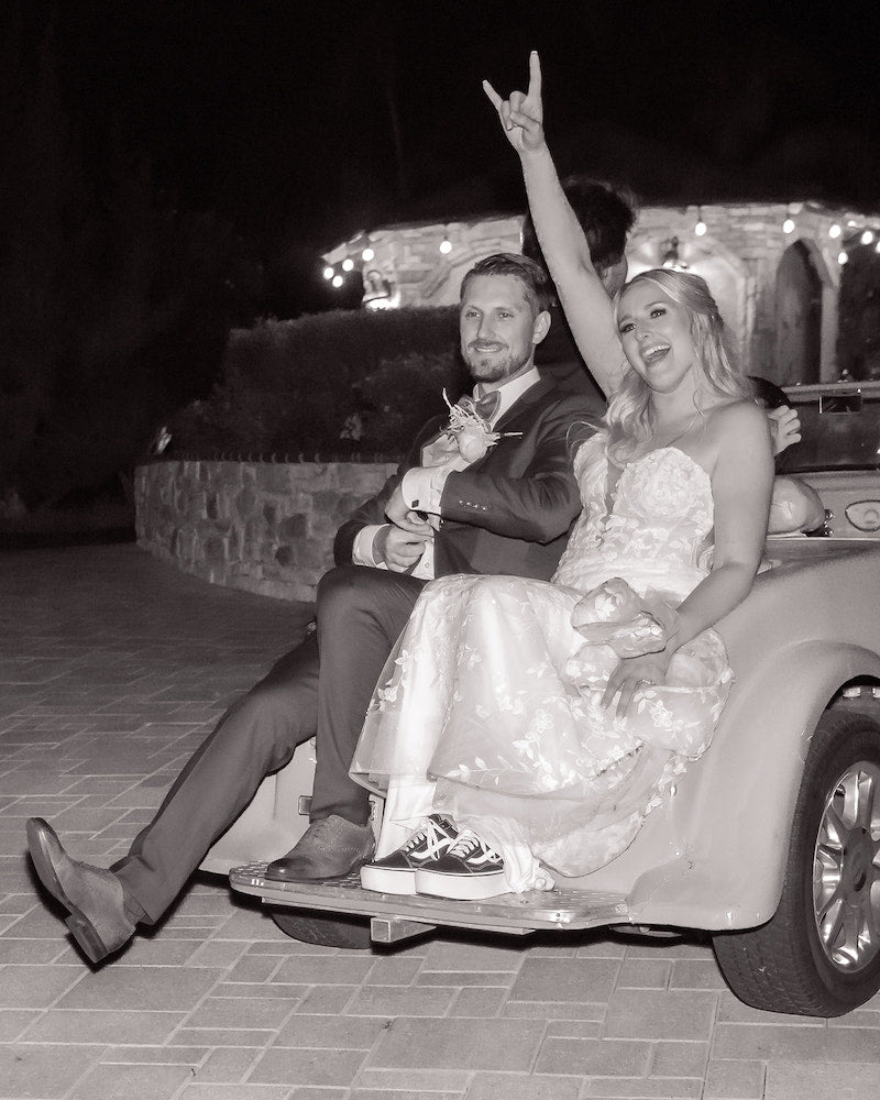 Bride and Groom Fun Car Exit