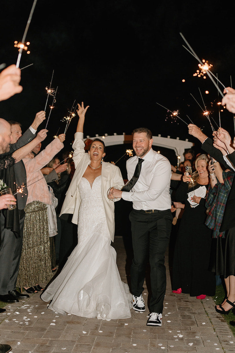 Bride and Groom Sparkler Exit at New Years Wedding