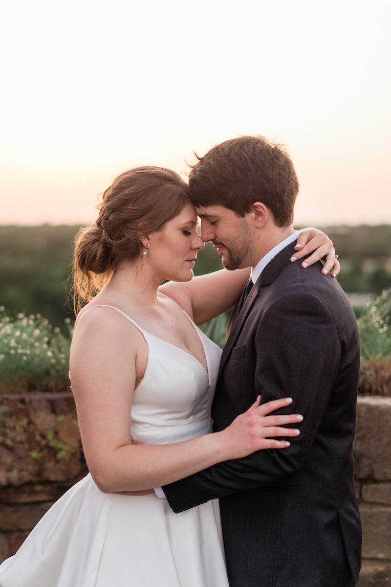 Bride and Groom Golden Hour Wedding Photo