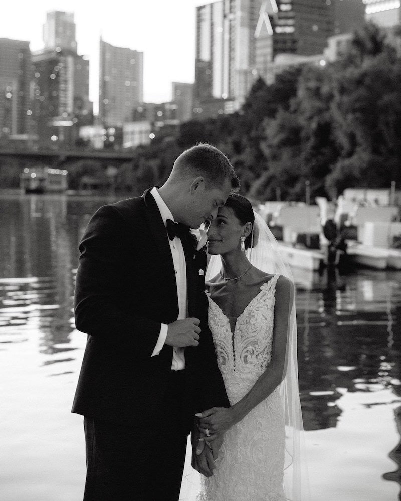 Bride and Groom Outdoor Wedding Water Photo