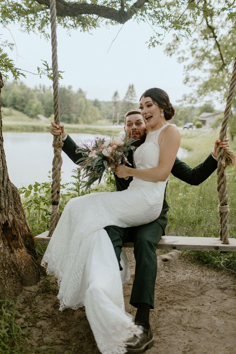 Bride and Groom Outdoor Wedding Rope Swing