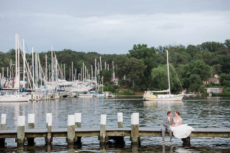 Bride and Groom Pier Sailboats