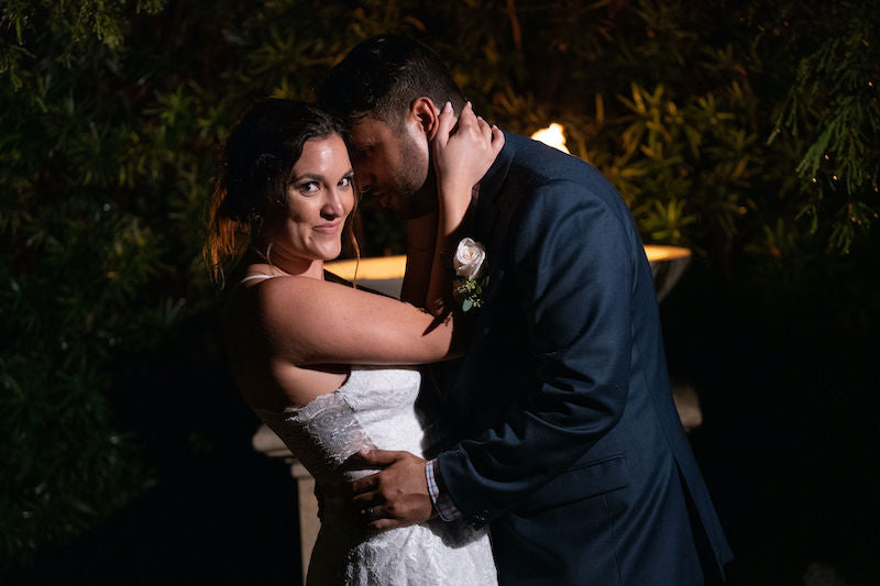 Bride and Groom Romantic Outdoor Wedding at Home