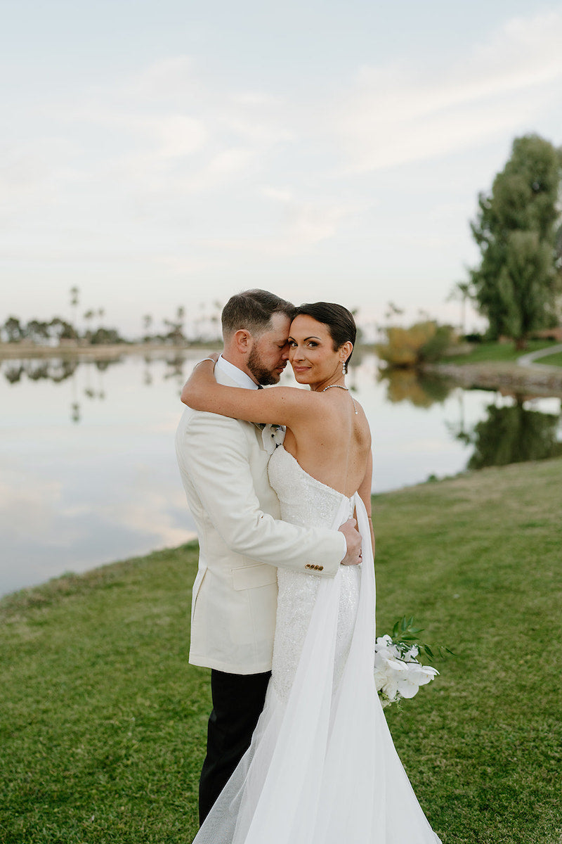 Bride and Groom Romantic Portraits at Scottsdale Wedding