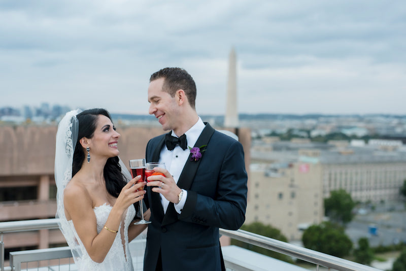 Bride and Groom Washington DC Wedding with a View