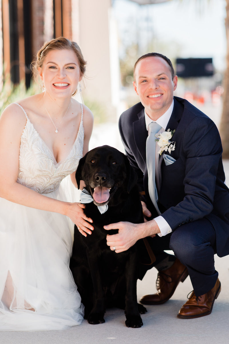 Bride and Groom with Dog