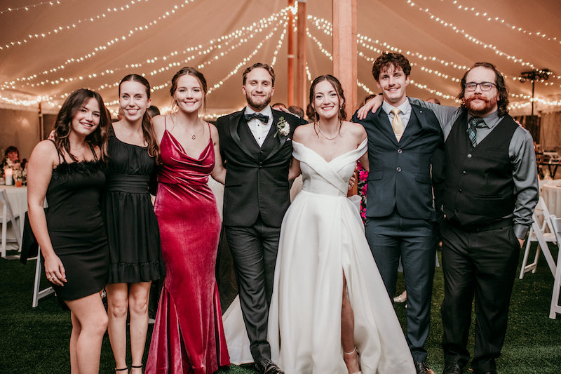 Bride and Groom With Family Members