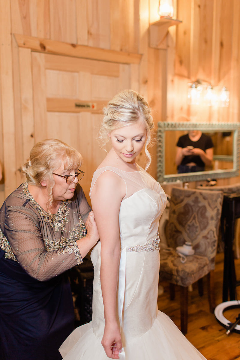 bride and mom - blush wedding in October in Texas